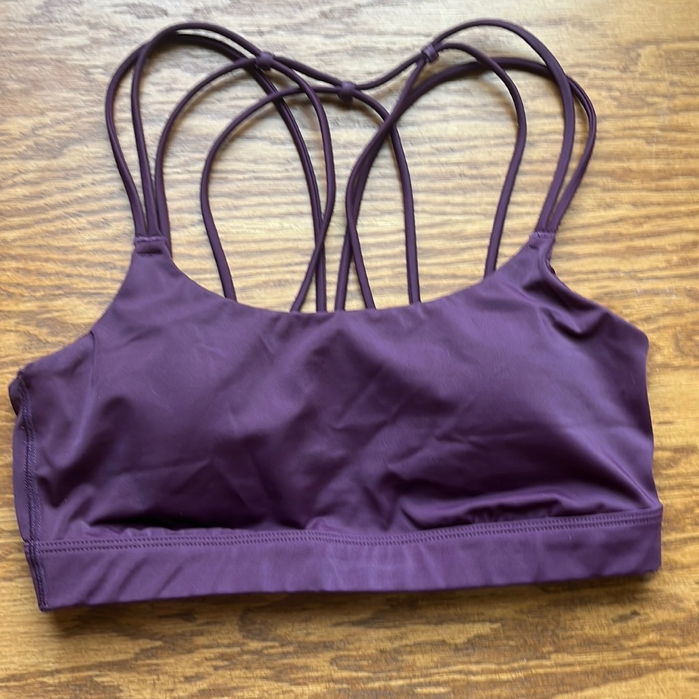 Wine all in motion sports bra, size small